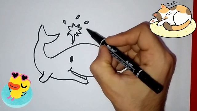 Bolalar uchun kit rasm chizish / Whale drawing for kids / Рисунок кита для детей смотреть онлайн