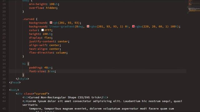 Curved Non-Rectangular Shape CSS/SVG trick Tutorial смотреть онлайн