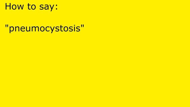 How to pronounce pneumocystosis смотреть онлайн