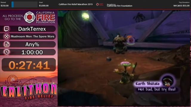 Mushroom Men: The Spore Wars (Any%) By DarkTerrex In 54:09 - Calithon Fire Relief 2019