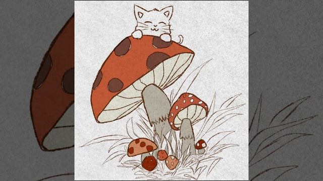 Mashroom And Kitty ᓚᘏᗢ.....  #digitalart #oc #cute #ibispaintx