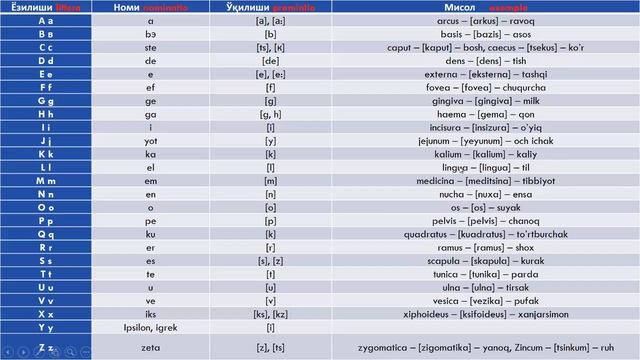 Lotin Tili 1 Dars. Lotin Tili Alfaviti Va Tovushlar Tasnifi.