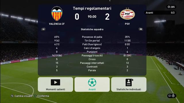 FF SERIE B G5 VALENCIA - PSV EINDHOVEN 0 - 2 смотреть онлайн
