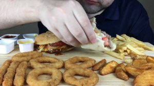 ASMR BURGER KING WHOPPER ROLL, WHOPPER BBQ, ONION RINGS, CHEESY CHICKEN & FRIES (Eating Sounds)