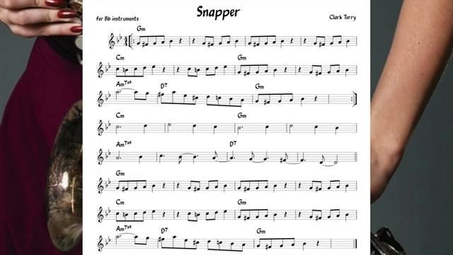 Snapper (Clark Terry) Backing track score for Eb alto instruments(360P) смотреть онлайн