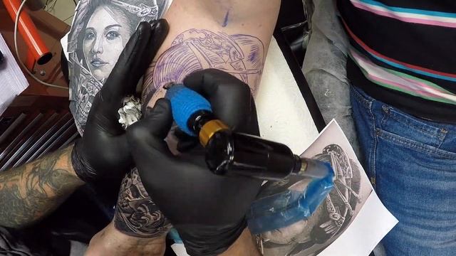 Geisha tattoo black and grey time lapse смотреть онлайн