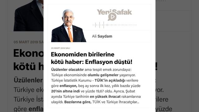 Ali Saydam - Ekonomiden birilerine kötü haber: Enflasyon düştü! - 05.03.2019 смотреть онлайн