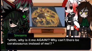 Dinos reaction to Spinosaurus after not being in Jurassic world dominion || JustAlexHere || gacha