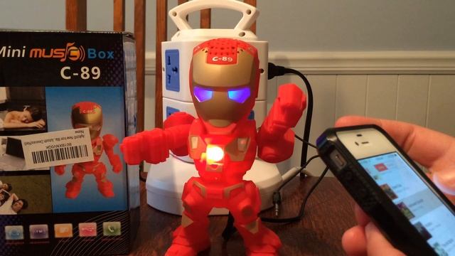 Iron Man Design Wireless Bluetooth Speaker LED Light FM and TF card reader смотреть онлайн