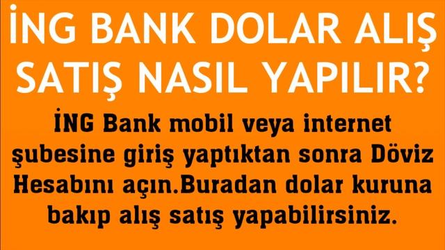 İNG Bank Dolar Alış Satış Nasıl Yapılır? смотреть онлайн