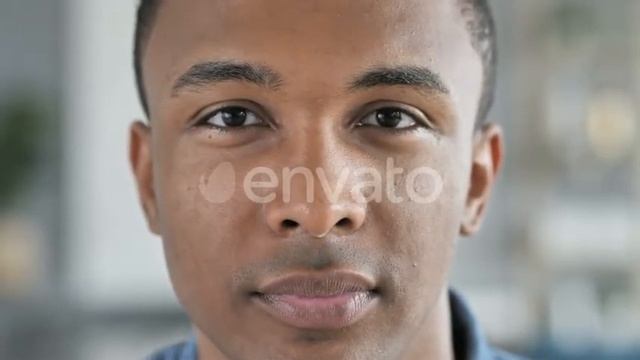 Serious Young African Man Face Looking at Camera | Stock Footage - Videohive смотреть онлайн
