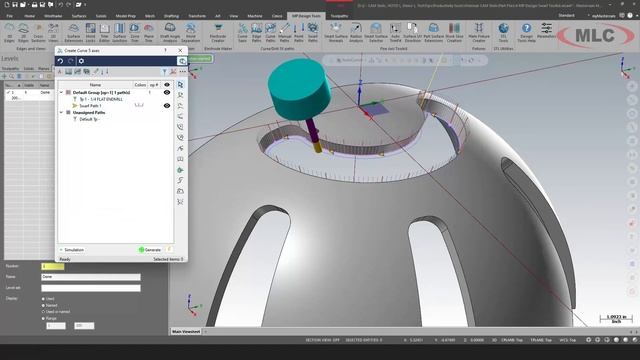 Swarf in 5-axis Toolkit – Mastercam Mold Plus Design Tools смотреть онлайн