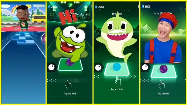 OmNom 🆚 Bluey Bingo 🆚 Funko Pop Marvel 🆚 Baby Shark | Cocomelon Tiles Hop EDM Rush