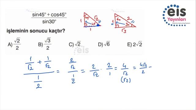 b-3 45 45 90 VE 30 60 90 ÜÇGENLERİNDE TRİGONOMETRİK ORANLAR #geometri #trigonometri #yks #tyt #ayt смотреть онлайн