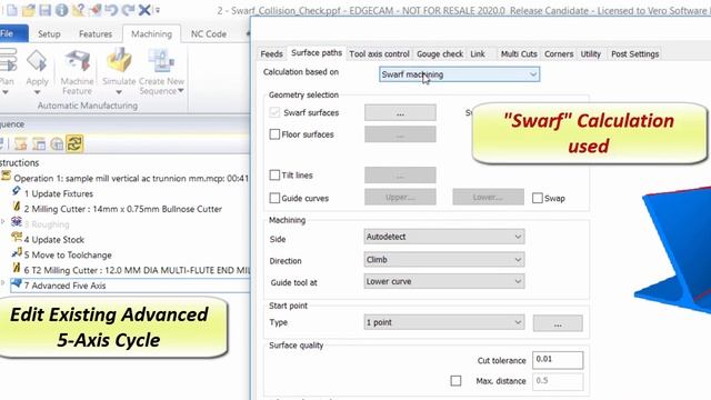 Advanced 5 Axis Cycle Enhanced Gouge Checking | EDGECAM 2020.0 смотреть онлайн