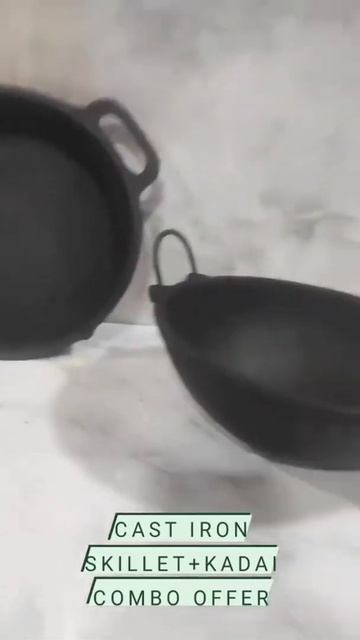 Cast Iron Double Handle Skillet + Kadai Combo offer https://70skitchen.in/ смотреть онлайн