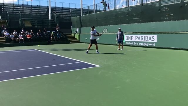 Hyeon Chung BNP Paribas Open (Indian Wells) practice 2018 slow motion forehands and backhands смотреть онлайн