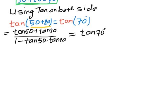 2tan 50 + tan 20 = tan 70 смотреть онлайн