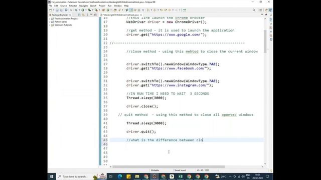 Part - 12 | Working with manage ,swtchTo ,getWindowHandle methods | practical | #automationtesting смотреть онлайн