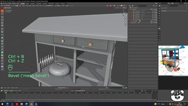 How to Make Gerobak Bakso in Blender : Modeling Ketchup Bottle & Wheel (Part 2/3) смотреть онлайн