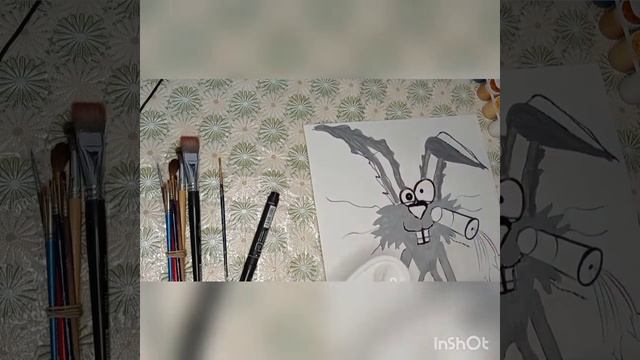 Рисуем зайчика Часть2. Рисуем с детьми. Сумасшедший кролик. смотреть онлайн