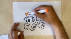 Как нарисовать Грузовичёк лева, How to draw truck