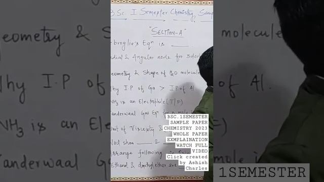 BSc 1sem chemistry sample paper 2023 NEP 6marks × 5 = 30 marks out of 8,15marks × 3 = 45marks /5 смотреть онлайн