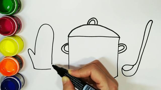 Bolalar Uchun Idishlar Uchun Rasm Chizish/ Drawing Utensils With A Song For Children/ рисунок посуд