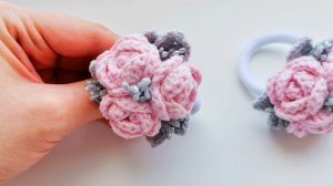 Резинки для волос крючком. Украшение для волос своими руками.