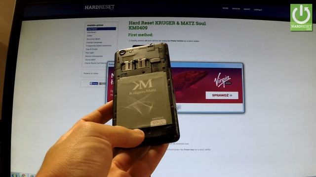 Remove Battery in KRUGER & MATZ Soul KM0409 - Open the Back Cover смотреть онлайн