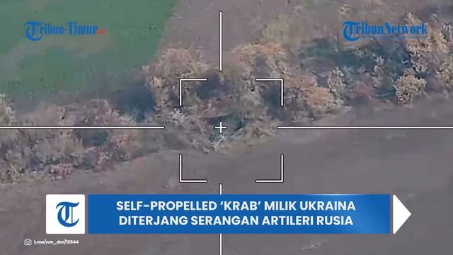 Senjata Self-propelled 'Krab' Milik Ukraina Diterjang Serangan Artileri Rusia