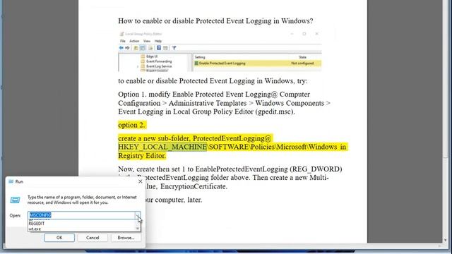 Enable or disable Protected Event Logging in Windows 11/10 смотреть онлайн