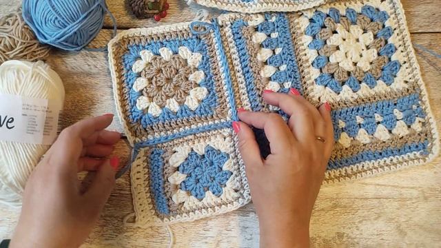 Хлопковая сумка из бабушкиных квадратиков смотреть онлайн