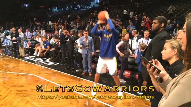 Klay splashes lefty and KD (Kevin Durant) dunks during pregame routines + autogarphs from Brooklyn смотреть онлайн