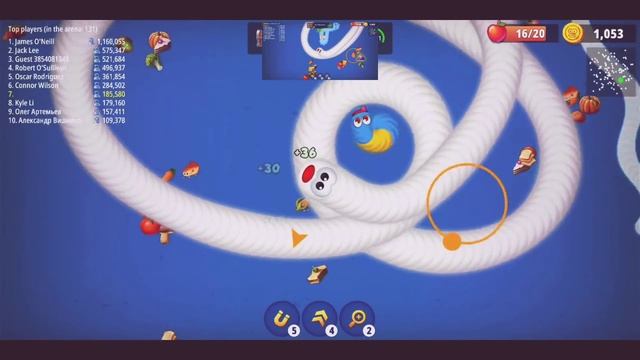 100000 + Score Worm Zone #worms_zone oi high level смотреть онлайн