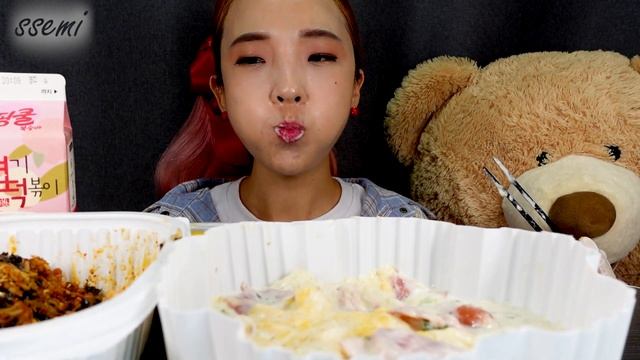 [Mukbang]💛엽떡 신메뉴 꾸덕꾸덕! 트러플크림분모자떡볶이💕&엽기오돌뼈밥 먹방!😋New Cream Tteokbokki Korean Eatingshow ASMR | 쎄미