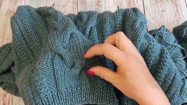 Готовая работа. Джемпер с крупными косами и v-образной горловиной смотреть онлайн