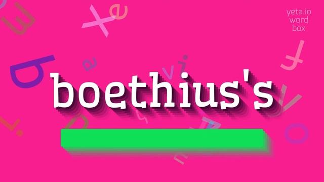 How to say "boethius's"! (High Quality Voices) смотреть онлайн