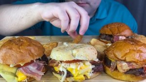 ASMR Burgers Party (Sandwich, Cheeseburger, Hamburger & Homemade Potato Chips) Mukbang Eating Sound