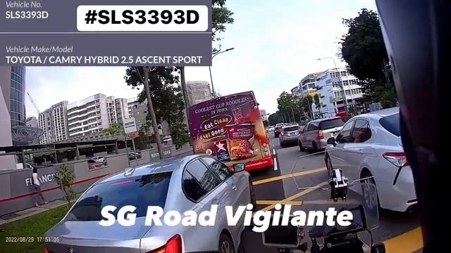 29aug2022 ubi road 3 #SLS3393D toyota camry Driving against the flow of traffic смотреть онлайн