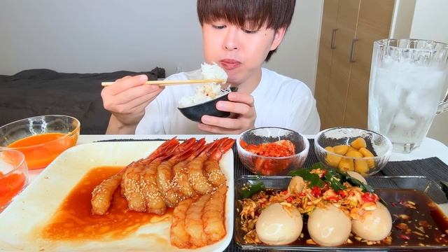 ASMR 漬け生エビ Marinated Raw Shrimp EATING SOUNDS | 咀嚼音 | MUKBANG | 먹방 смотреть онлайн