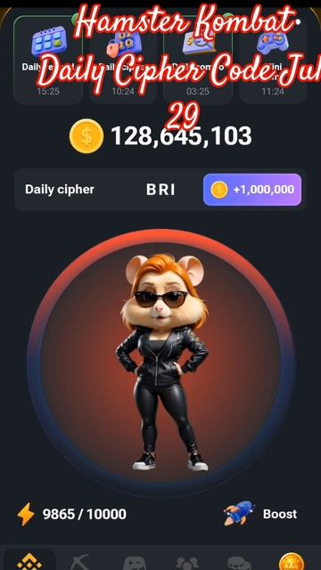 Hamster Kombat Daily Cipher Code July 29 смотреть онлайн