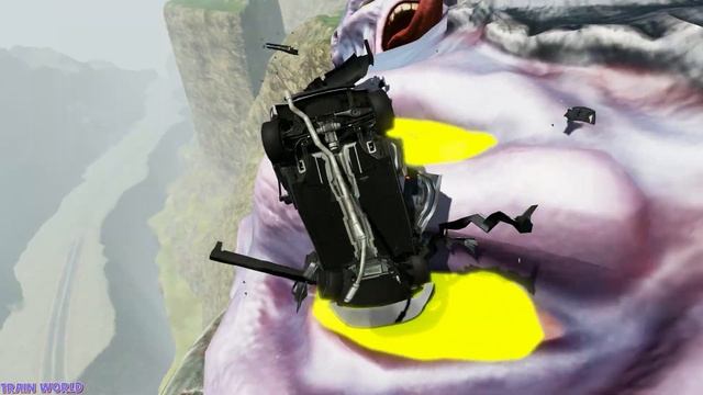 How to Jump the Abyss with Scary Monster Heads - Beamng Drive | TrainWorld смотреть онлайн
