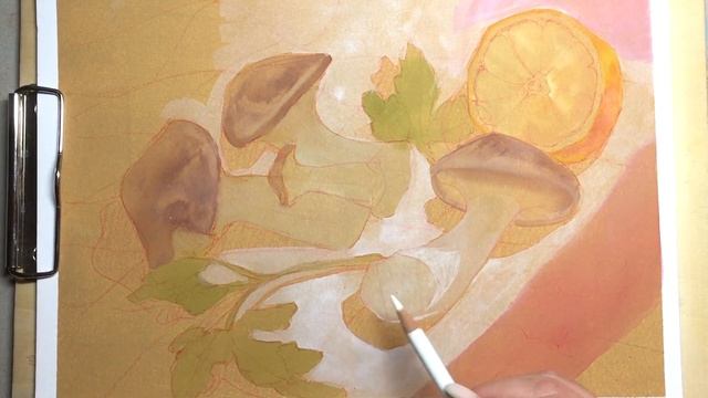 How to draw mushrooms (watercolor, gouache, pastel, colored pencils) смотреть онлайн