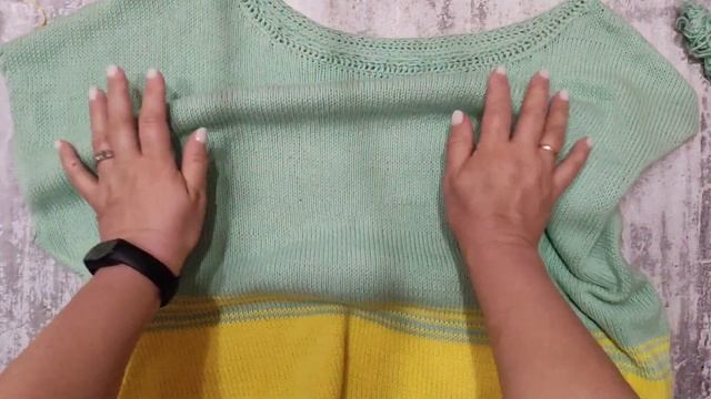 Хлопковая футболка из Ализе Белла. Связана на вязальной машине Нева-5 смотреть онлайн