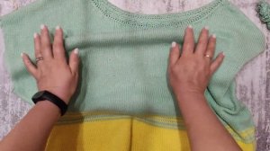 Хлопковая футболка из Ализе Белла. Связана на вязальной машине Нева-5