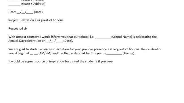 Invitation Letter to Chief Guest for School Annual Function – Sample Invitation Letter смотреть онлайн