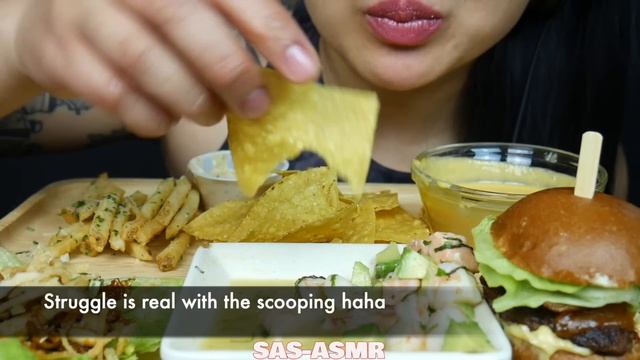 ASMR HAPPY HOUR *CEVICHE MINI BURGER LETTUCE WARP TRUFFLE FRIES (EATING SOUND) NO TALKING | SAS-ASM смотреть онлайн