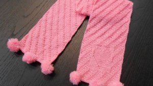 Детский двухсторонний шарфик спицами. МК Марьюшка