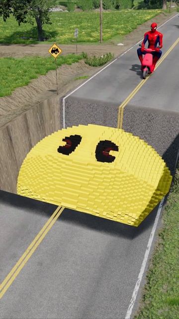 Weird Motorcycles Jumping to OVER GAINT Pac-Man in Big Pit Crush in BeamNG.Drive смотреть онлайн